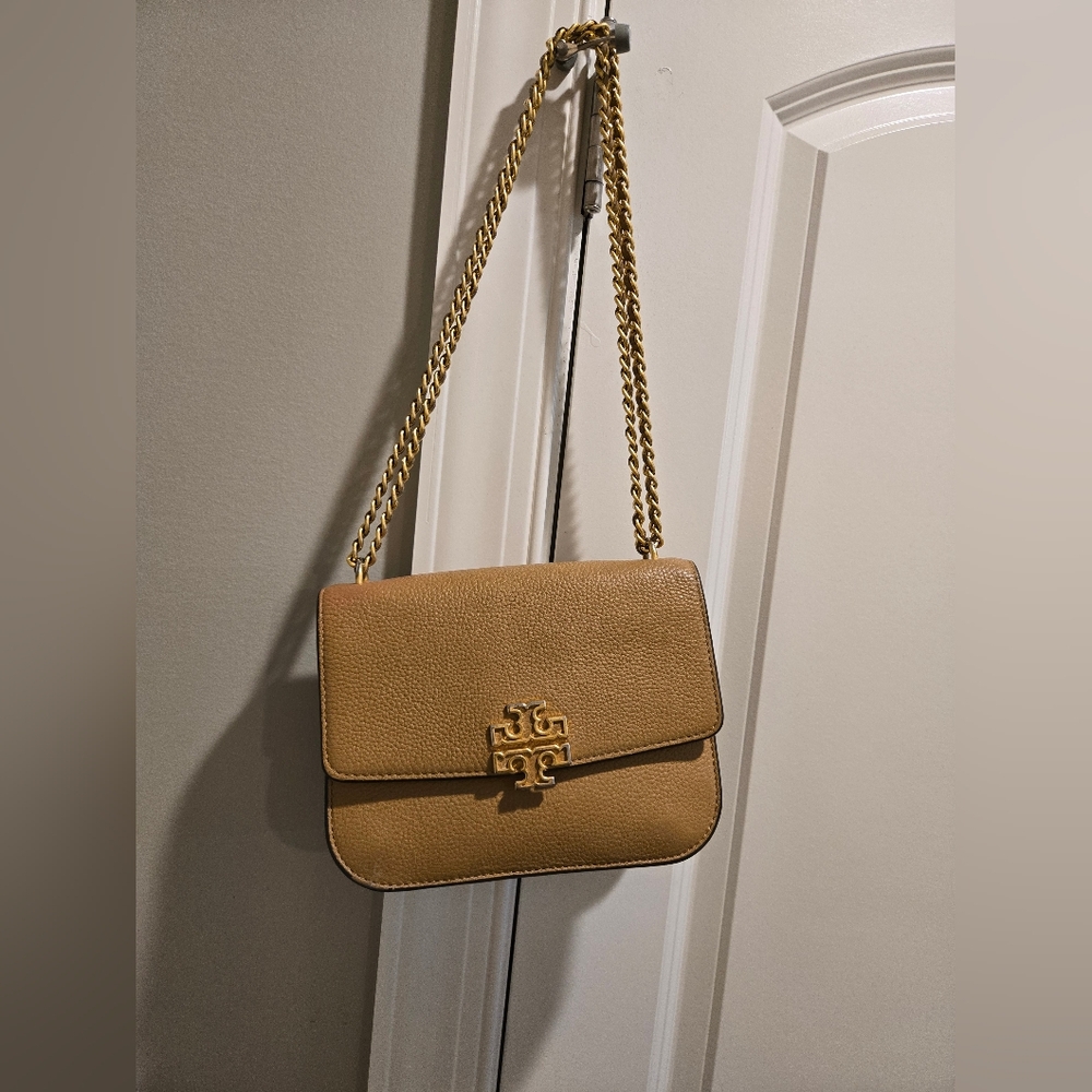 Tory Burch Tan Leather Britten Crossbody Bag